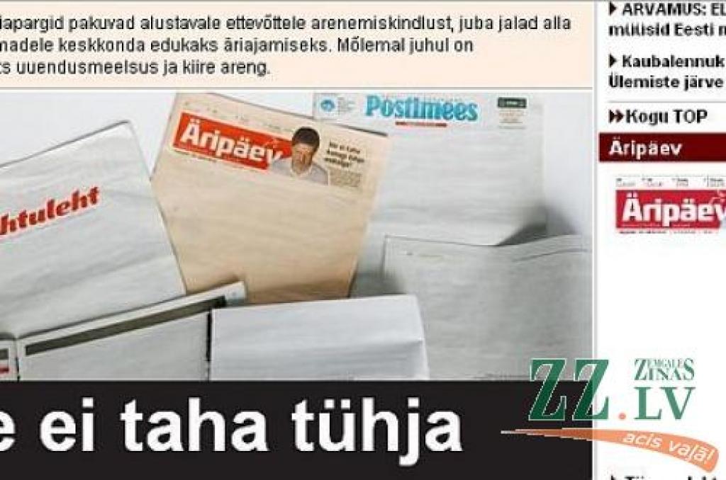 Protestējot pret izmaiņām likumos, Igaunijā vadošie laikraksti iznāk tukšām lapām